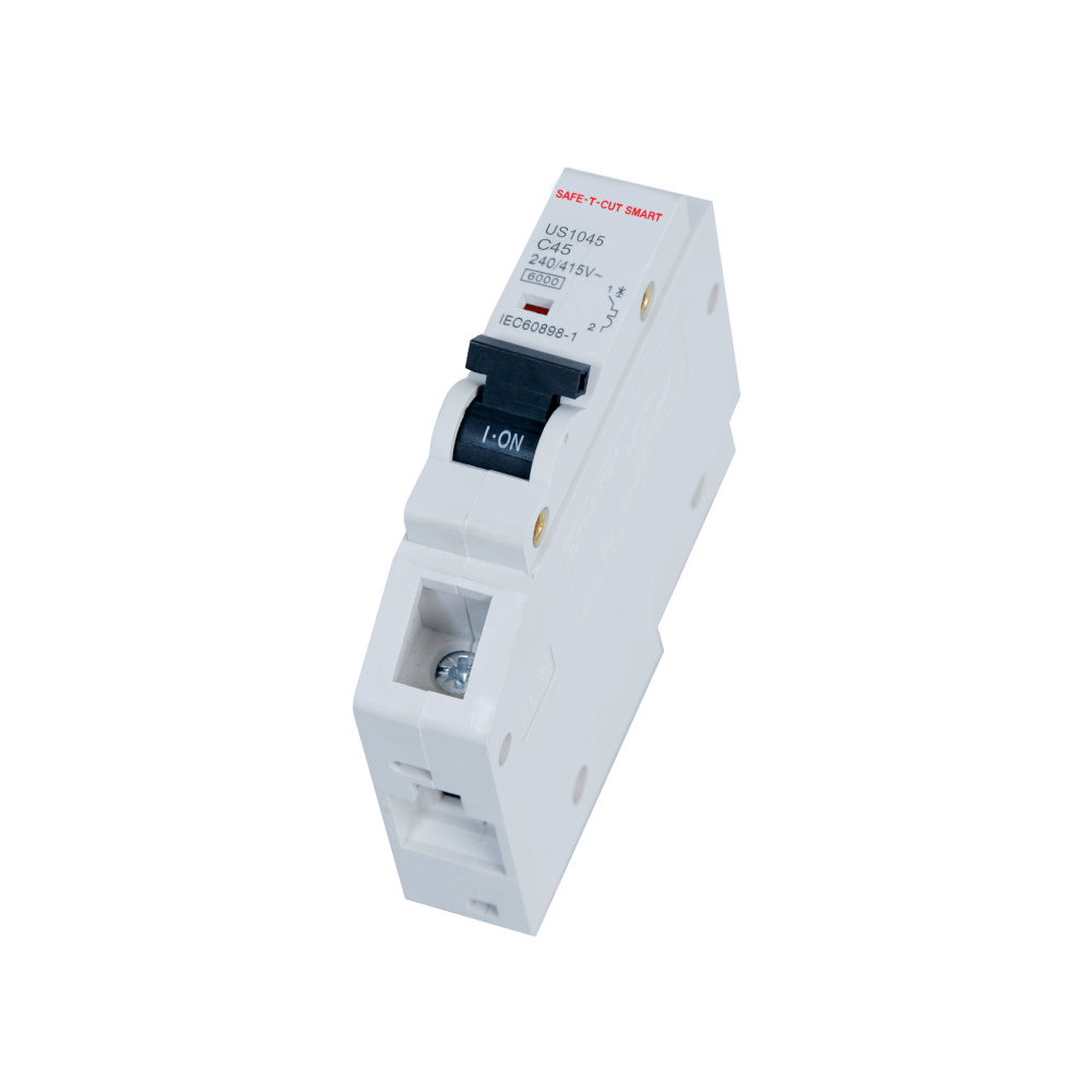 เซอร์กิตเบรกเกอร์ 45 แอมป์ 1 โพล 6KA เซฟ-ที-คัท สมาร์ท รุ่น US สีขาว